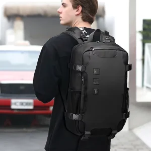 For 9388 Anti Theft Fashion Men’s Business Laptop Travel Backpack with USB Port Waterproof Polyester