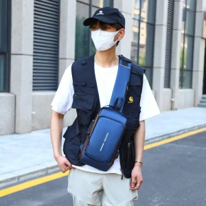 Foreign Trade Commuter Men’s Trendy Fashion Casual Business Multi Functional Password Anti Theft Four color Chest Bag