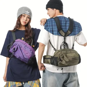 Foreign style Sports Nylon Chest Bag for Men & Women Breathable Lightweight Outdoor Cycling Gym Bag with High Capacity