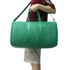 Free Sample Custom Logo Men’s Fashionable PU Leather Duffle Bag Weekender Gym Sports Overnight Travel Bag Portable New Design