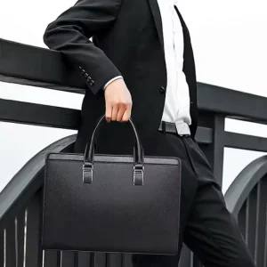 Genuine Cowhide 14″ Laptop Bag Leather Large Capacity Men’s Handbag Business Leather Brief Case Bag Conference Bags