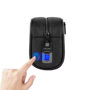 Genuine Leather Antitheft Waterproof Soft Handbag Smart Finger Print System Clutch Bag