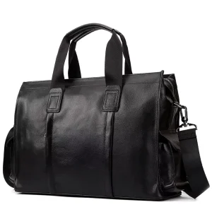 Genuine Leather Briefcase for Men Vintage Business Laptop Messenger Bag Large Capacity Travel Satchel Bag