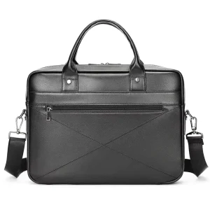 Genuine Leather Business Briefcase, Retro Men’s Shoulder Messenger Bag, Portable Crossbody