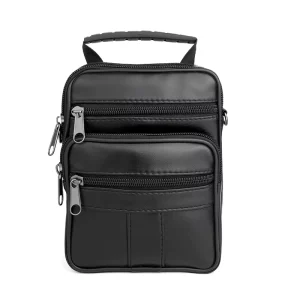 Genuine Leather Business Cross-body Shoulder Bag Zipper Multi-pocket Design Men’s Messenger Bag