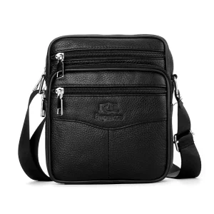 Genuine Leather Cross-body Bag Fashionable Multi-pocket Small square Shoulder Bag