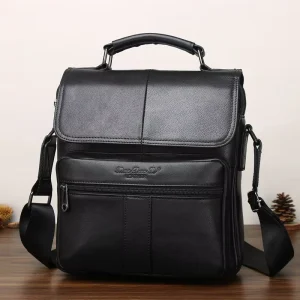 Genuine Leather Crossbody Bag Men Waterproof Cowhide Business Shoulder Bag Small Messenger Custom Logo