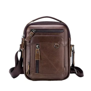 Genuine Leather Men Shoulder Bag Classic Crossbody Bag Durable Messenger Bag for Men