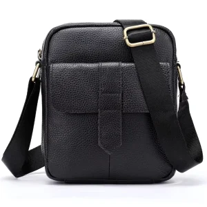 Genuine Leather Men Small Crossbody Bag Cell Phone Purse Leather Side Bags Leather Shoulder Bag for Men
