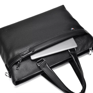 Genuine Leather Men’s Briefcase & Handbag Large Capacity File Bag Computer Crossbody Bag