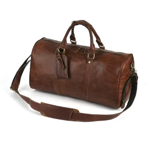 Genuine Leather Men’s Business Trip Luggage Bag Large Capacity Cowhide Hand Held Travel Single Shoulder Duffle Bag