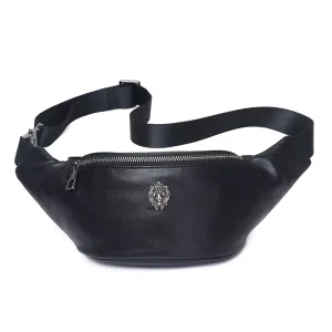 Genuine Leather Men’s Chest Crossbody Waist Bag Expanded Burden Reduction Stowable Multifunctional Mobile