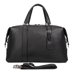 Genuine Leather Men’s Handbag Large-capacity Short-trip Travel Bag Business Trip Cowhide Luggage Bag Stylish Gym Bag