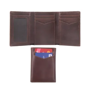 Genuine Leather Men’s Slim Card Holder Wallet with ID Card Holder