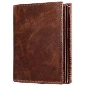Genuine Leather Men’s Wallet Thickened Vertical RFID Anti Magnetic Card Bag Fashion Durable Large Capacity Cowhide Money Clip