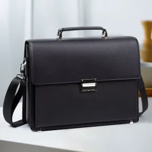 Genuine Leather Portable Business Men’s Bag Password Lock Men’s Large Capacity Briefcase Anti Theft Office Computer Briefcase Ba