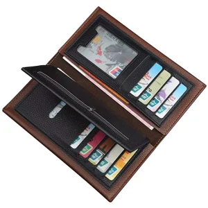 Genuine Leather RFID Multi purpose Card Slots Men’s Wallet Handbag Organizer Card Case Long Wallet Purse for Men