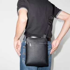 Genuine Leather Shoulder Bag Men’s Messenger Sling Bags Adjustable Straps Business Crossbody Bags