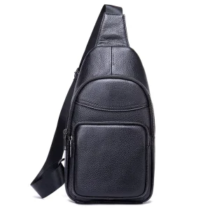 Genuine Leather Sling Bag Multipurpose Single Shoulder Strap Crossbody Bags Day Pack Leather Chest Bags For Men