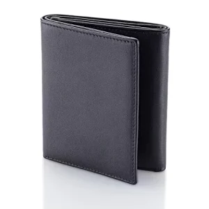 Genuine Leather Trifold RFID Wallet for Men With Flip Out ID Holder