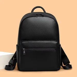 Genuine Leather Unisex Men’s Multifunctional School Backpack Casual Business Travel Zipper Closure Premium Luxury Backpack