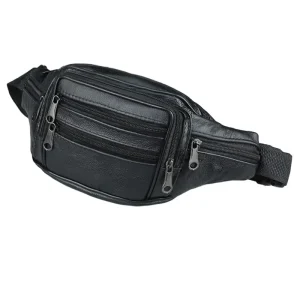 Genuine Leather Waist Bag Men Waist Pack Funny Pack Belt Bag Men Chain Waist Bag for Phone Pouch Bolso