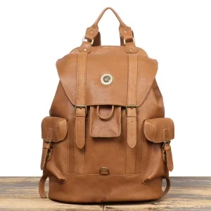 Genuine Top Layer Professional Backpack Men Business Commute Vintage Leisure Travel Laptop Large Daypack Custom Supplier