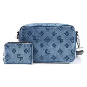 Gorfia OEM Service Denim Leather Mens Shoulder Bag Custom Messenger Bag for Man Custom Printing Mans Crossbody Bags