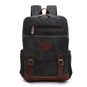 Guangzhou Factory Men’s Anti Theft Laptop Backpack Zipper Closure Polyester Vintage Style for School Outdoor Use
