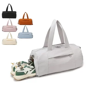 Gym Bags for Men Women Foldable Travel Duffle Bag Lightweight Weekender With Shoe Compartment Water Resistant Workout Sports