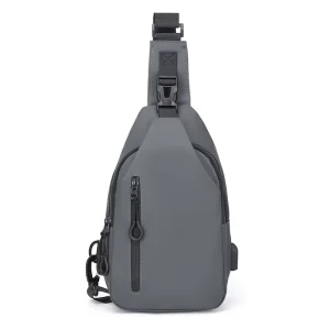 Gym Walking Men’s Running Shoulder Sling Crossbody Nylon Zipper Chest Bag Travel Fashion