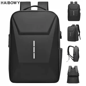 HAIBOWY Fashionable Anti-Theft Zipper Closure Office Laptop Bag USB Password Lock ABS Travel Backpack for Men