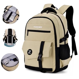 HAIBOWY Men’s Computer Backpack Customizable Logo Business Leisure Bag Waterproof College Students High School
