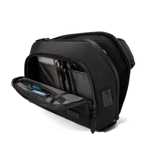 HAOXIN Business Korean Fashion Men’s Anti theft Shoulder Crossbody Chest Bag Zipper USB Waterproof Ultra light Wear resistant