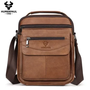 HUMERPAUL Factory Men’s Shoulder Bags Business Messenger Bag High Quality Cowhide Mini Large Capacity Crossbody Sling Bag Small
