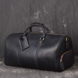 Handmade Custom Full Grain Leather Duffel Bag Genuine Leather Carry on for Men Women Zipper for Travel Overnight Stay Sports Gym