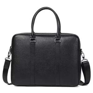 High Capacity Leather Tote Bag Men Business Bags Executive Leather Briefcase With Polyester Lining