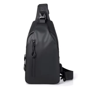 High Capacity PVC Men’s Chest Bag Closure-Free Urban Simplicity Stylish Minimalist