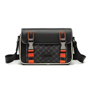 High-End Designer Brand Men’s Vintage Coin Purse with Custom Print PU Sling Bag