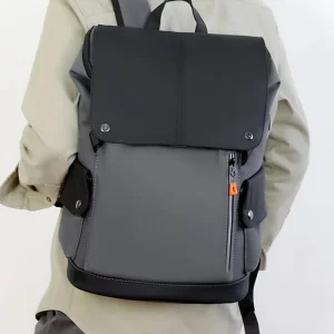 High End Fashion Business Backpack Men’s Workwear Travel Student School Laptop Bag USB Port Multi Functional Polyester Zipper