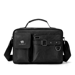 High End Men’s Fashion Crossbody Bag Simple Business Shoulder Handbag PU Leather Men’s Bag Fashionable Men’s Messenger Bag