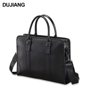High Quality 17″ Genuine Leather Men’s Business Handbag Designer Real Leather Laptop Briefcase for Work Office Soft Stylish for