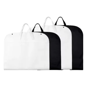 High Quality Clear Non-Woven Men’s Suit Luxury Wedding Dress Hanging Garment Duffle Bag Foldable Custom Zipper