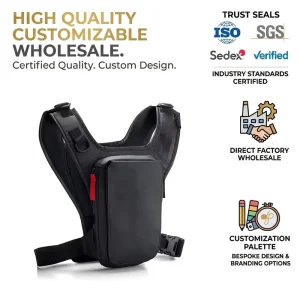 High Quality Custom Men’s Tactical Sling Chest Bag Vest Slim Snow Chest Pack with Zipper Closure Waterproof Fanny Pack