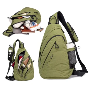 High Quality Customized Men’s Simple Sling Crossbody Chest Bag Fashionable Genuine Leather Sports Shoulder Bag Crossbody Bag