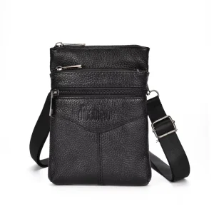 High Quality Fashion Genuine Leather Waterproof Long Strap Luxury Business Mini Men’s Shoulder Crossbody Bag