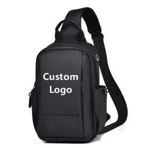 High Quality Fashion Men’s PVC Chest Bags Customized Multifunctional Waterproof Sling USB Shoulder Bag for Sports Travel