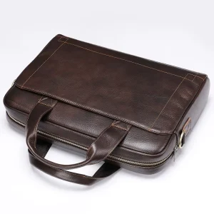 High Quality Genuine Leather Men’s Business Retro Style Multi-function Portable Crossbody Messenger Bag Fashionable Shoulder