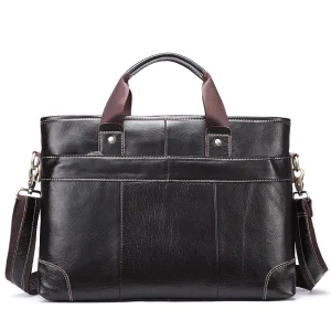 High Quality Genuine Leather Retro Men’s Business Multi-function Messenger Bag Crossbody Briefcase Fashionable Portable