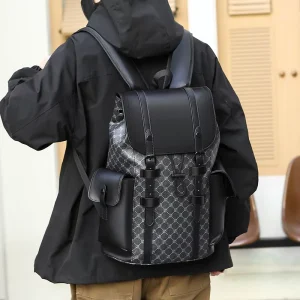 High Quality Leather Schoolbags Men’s Laptop Backpack Leisure Outdoor Travel Backpacks Daypack Business Multi-function Bags